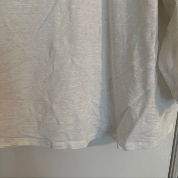 Chico’s Linen 3/4 button down collared crochet lace detail women size 3 - Picture 9 of 11